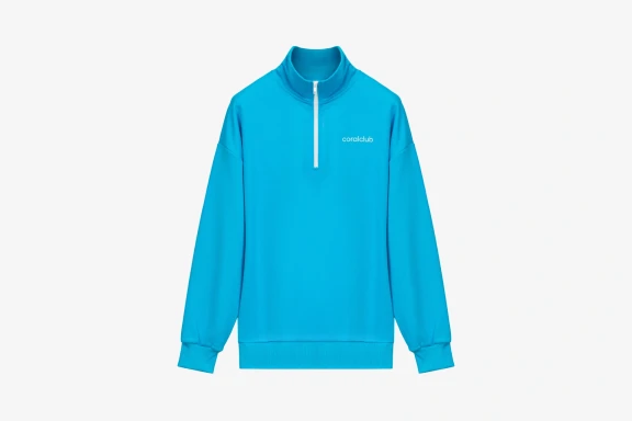 Sweatshirt mit Reißverschluss, hellblau
